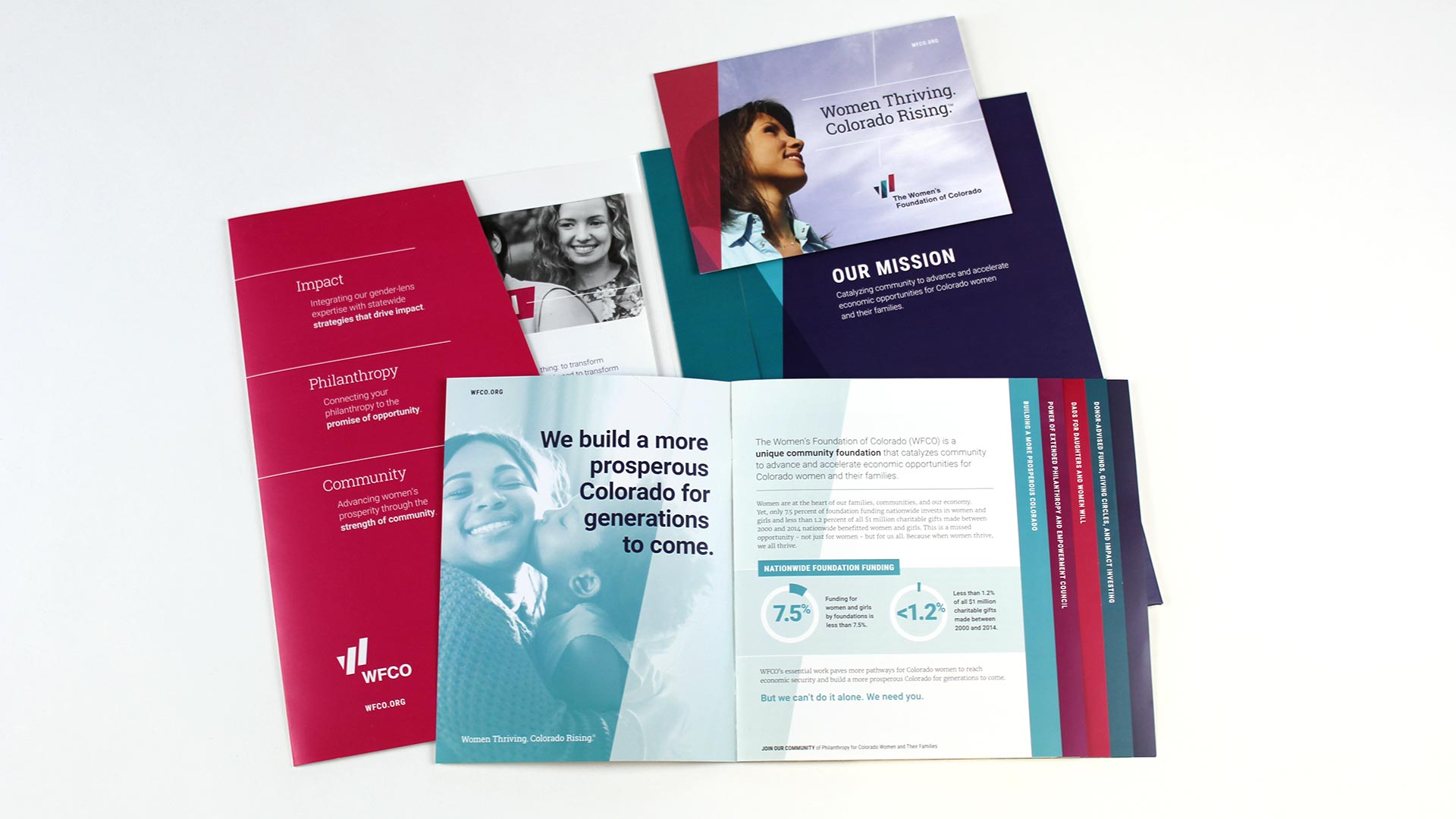 The Women's Foundation of Colorado print collateral